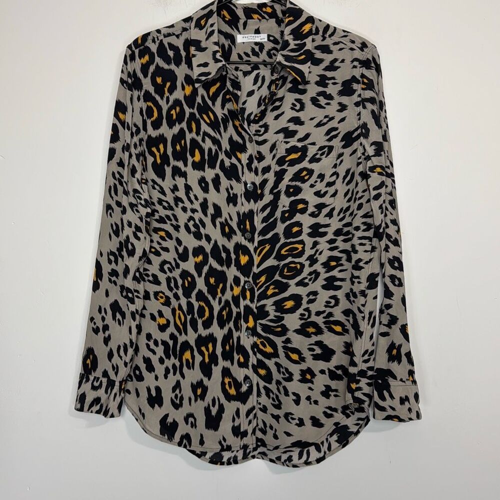 Equipment Silk Animal Print Blouse XS